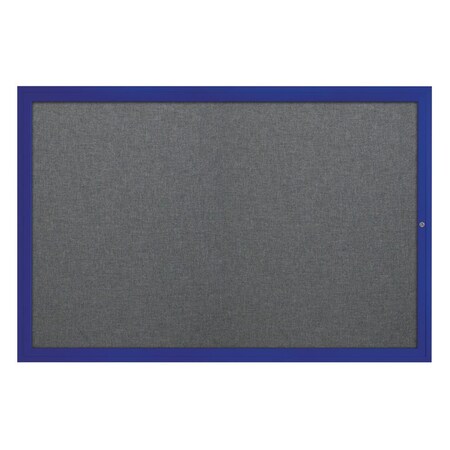United Visual Products Slim Enclosed Corkboard, 24"x36", White Alum Frame/Rubber UVEB2436-WHITE-RUBBER